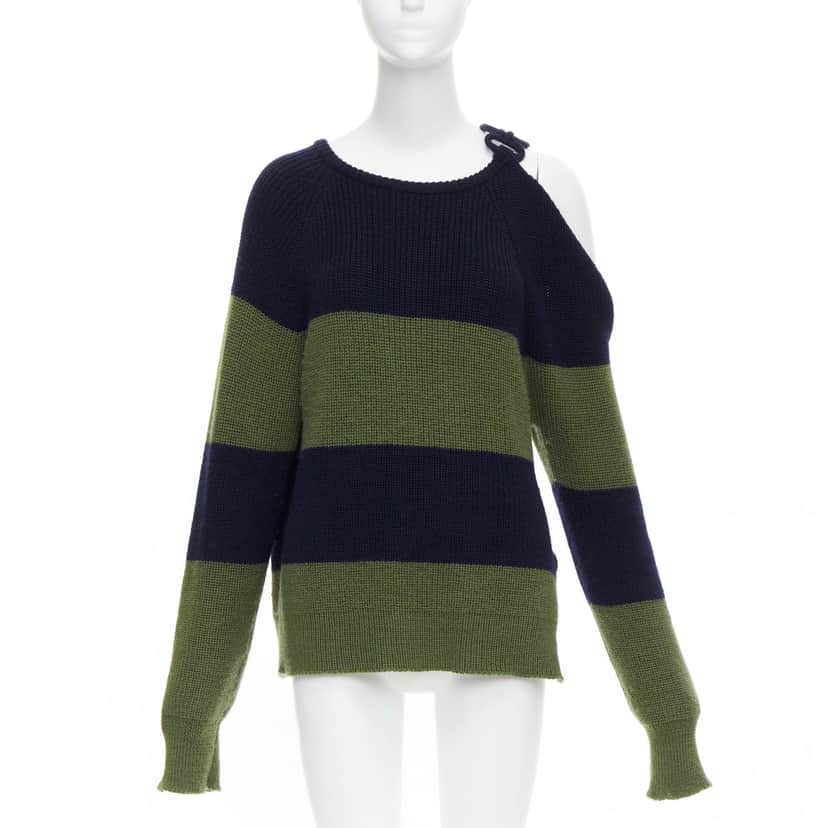 Monse Embellished Cutout Sweater Green Wool Never worn - Front View