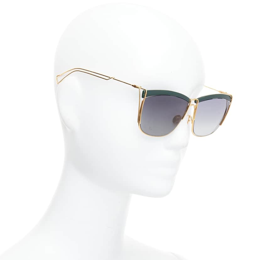 Dior Gradient Squoval Glasses Green Metal Very good condition - Front View
