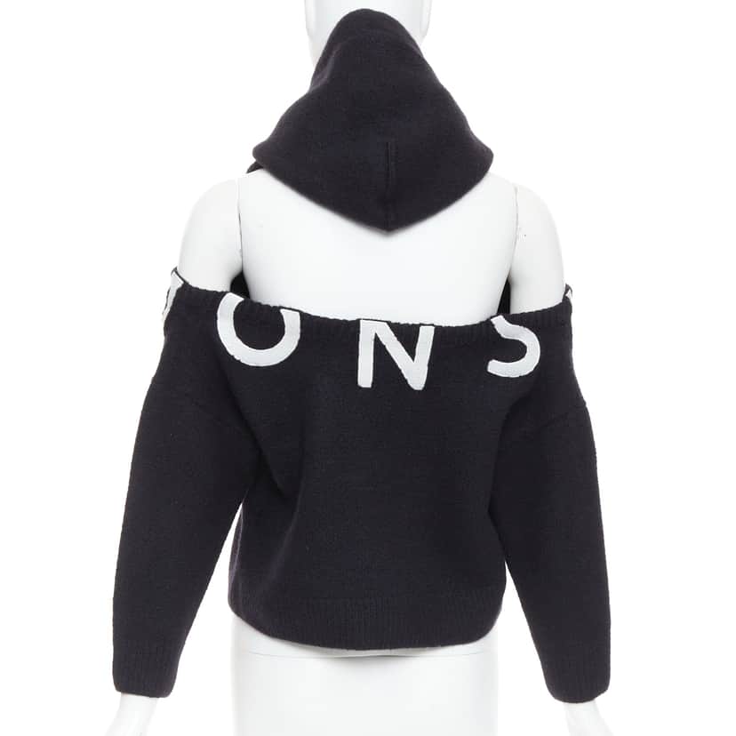 Monse Deconstructed Hoodie Black Wool Very good condition - Front View
