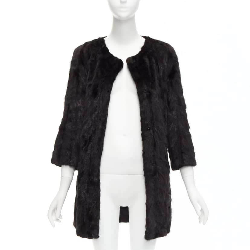 Unsigned Brown Fur Cropped Coat Brown Fur Never worn - Front View