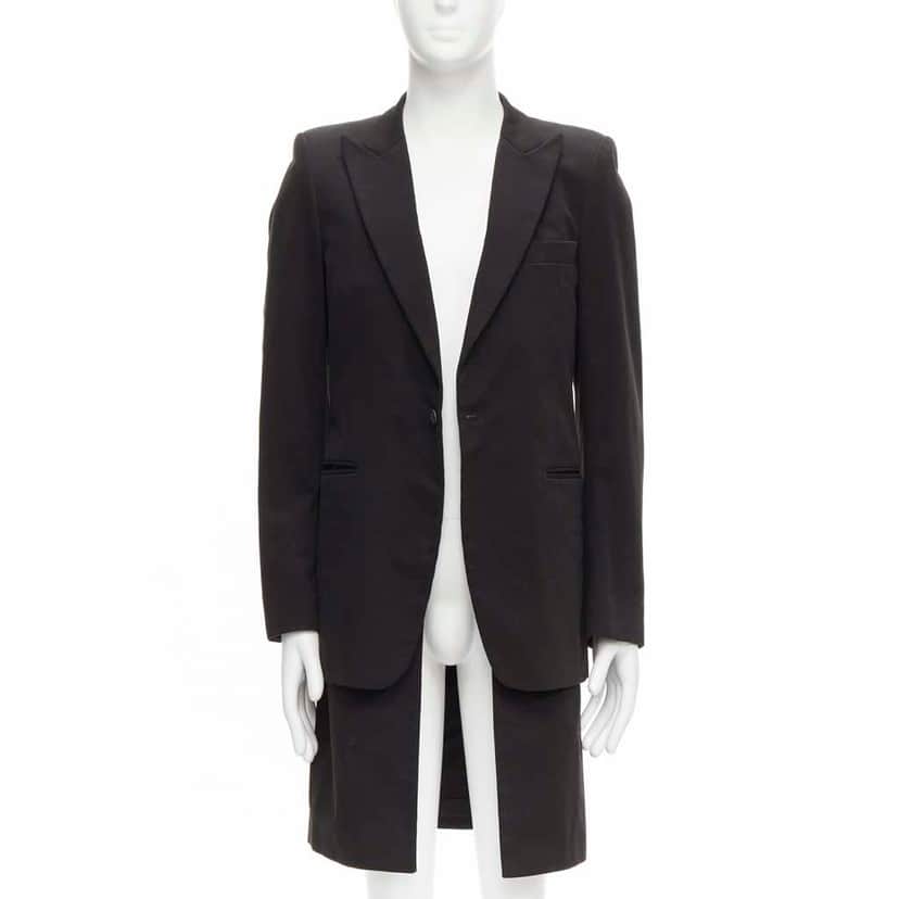 Raf Simons Black Layered Long Coat Black Cotton Very good condition - Front View