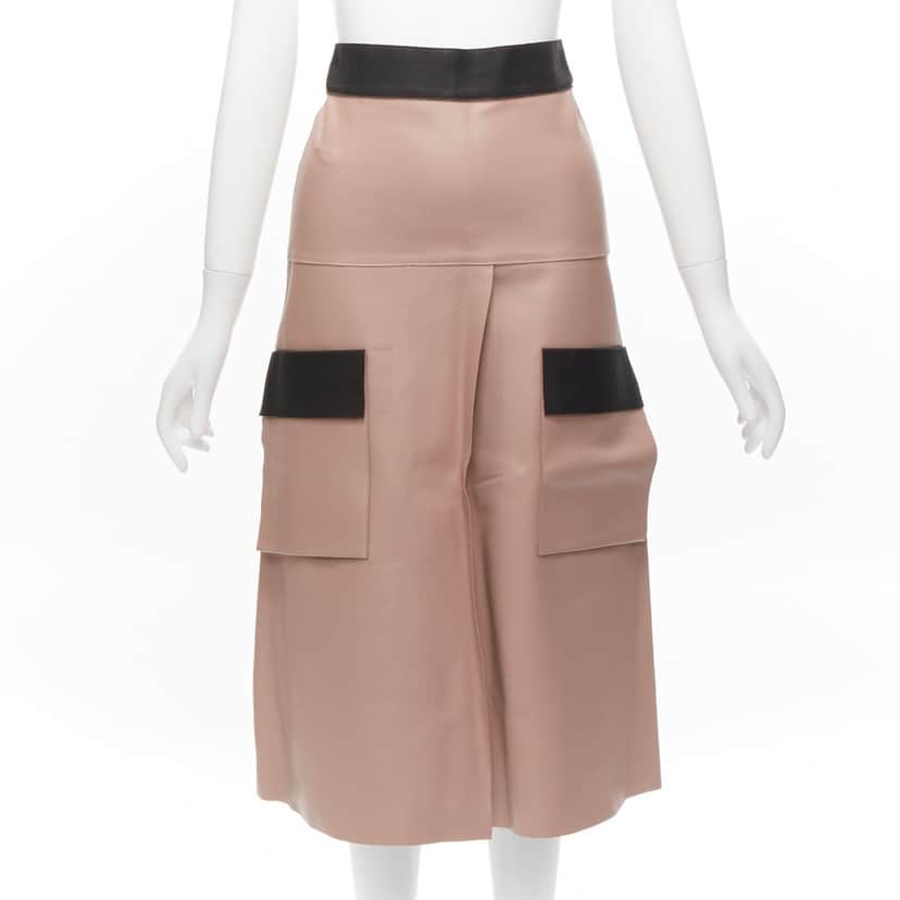 Dion Lee Leather Panel Skirt Pink Leather Fair condition - Front View