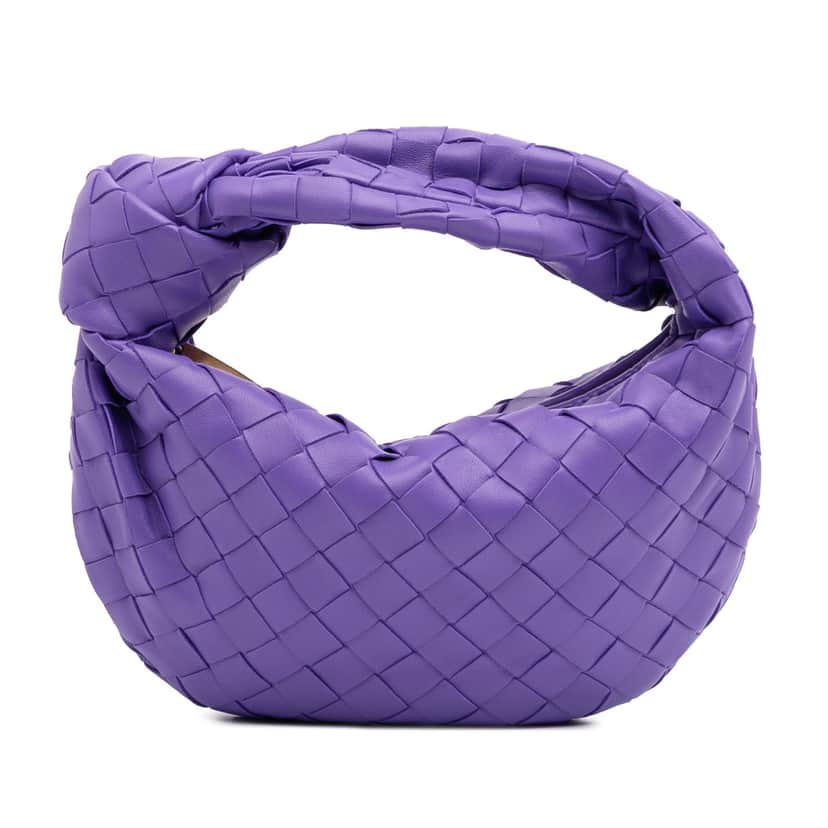 Bottega Veneta Mini Nappa Intrecciato Jodie Purple Leather Good condition - Front View