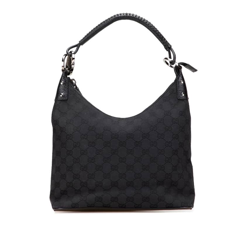 Gucci GG Canvas Shoulder Bag Black Good condition - Front View
