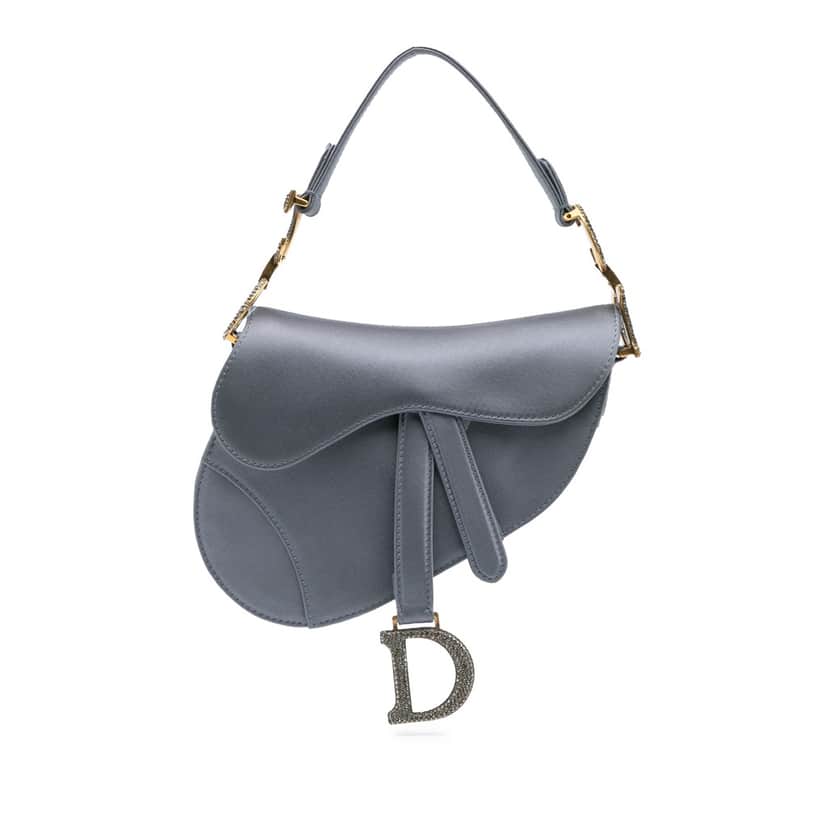 Dior Mini Satin Crystal Embellished Saddle Bag Other Good condition - Front View