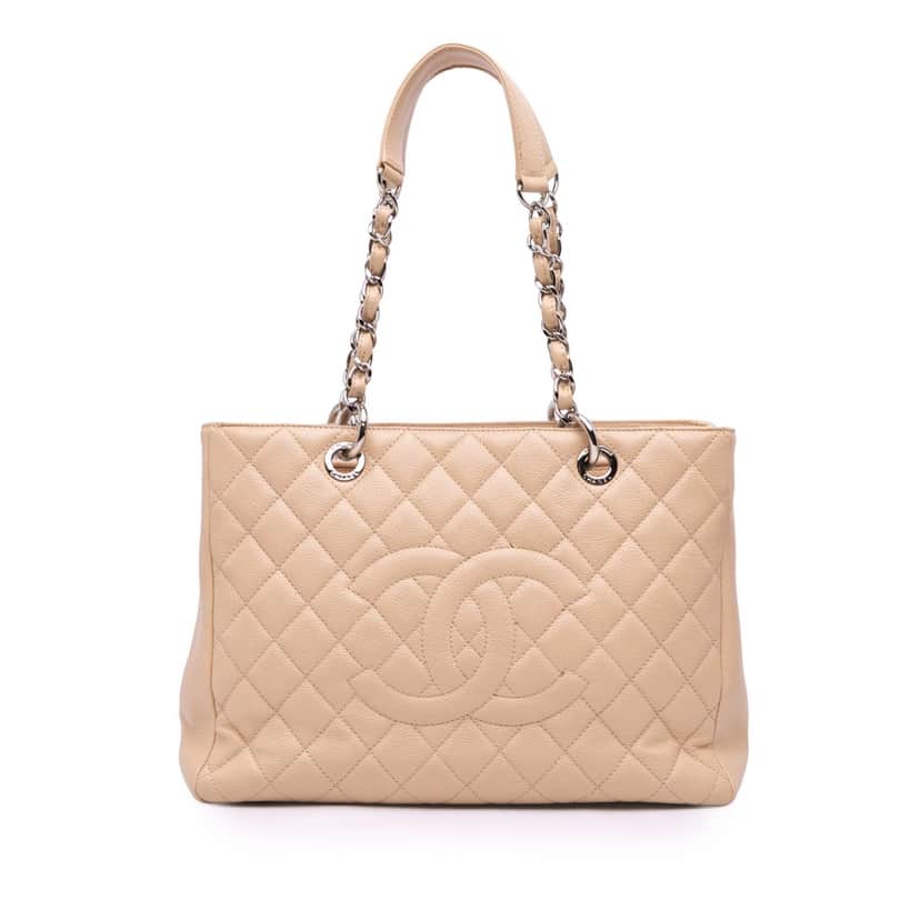 Chanel Caviar Grand Shopping Tote Brown Leather Good condition - Front View