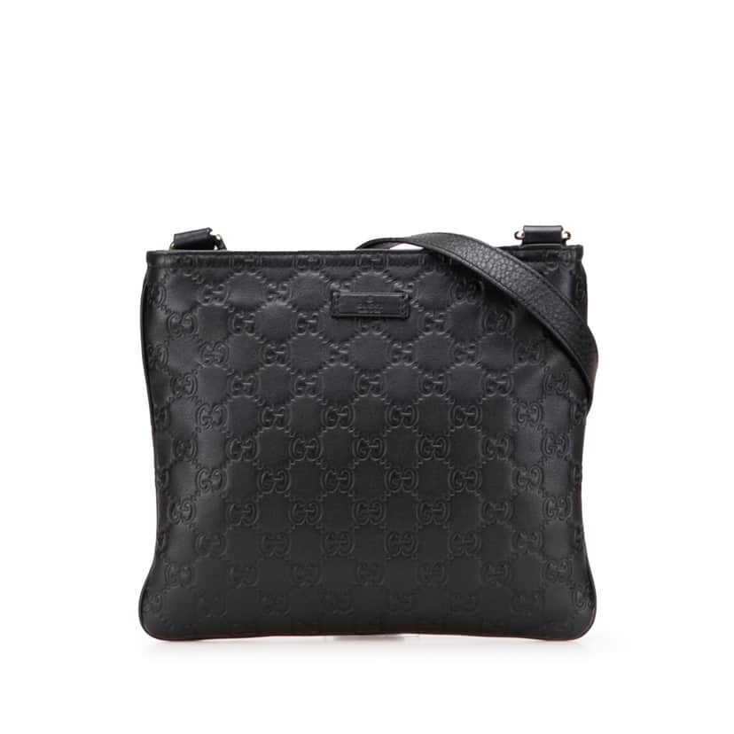Gucci Guccissima Crossbody Black Leather Good condition - Front View