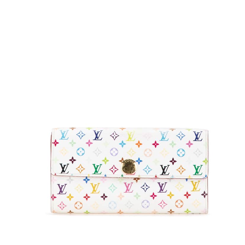 Louis Vuitton Monogram Multicolore Sarah Long Wallet White Canvas Good condition - Front View