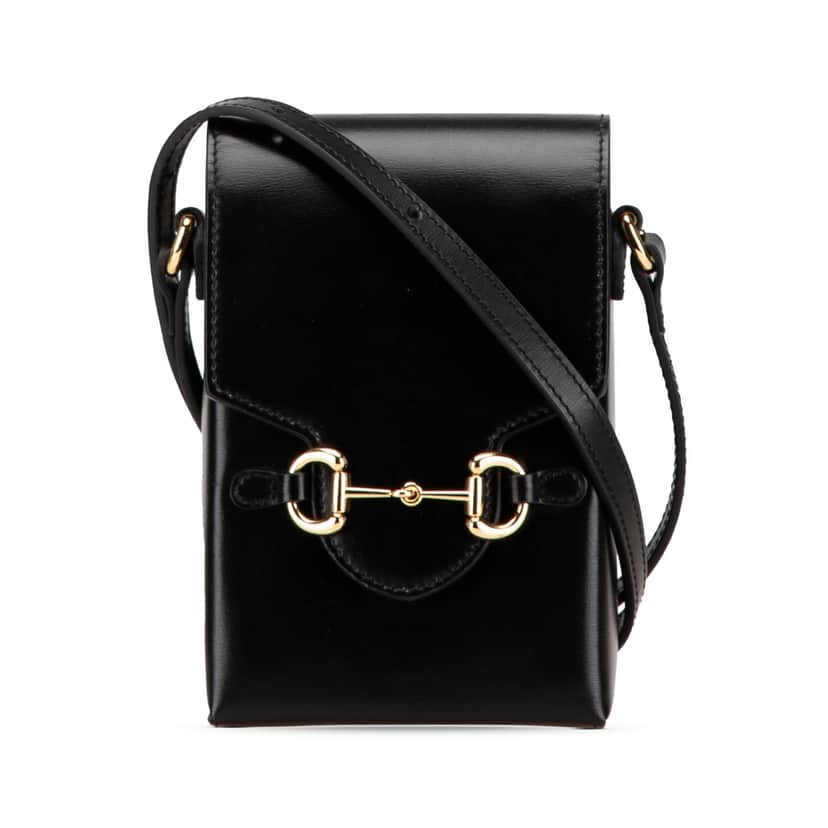 Gucci Mini Leather Horsebit 1955 Crossbody Black Leather Good condition - Front View