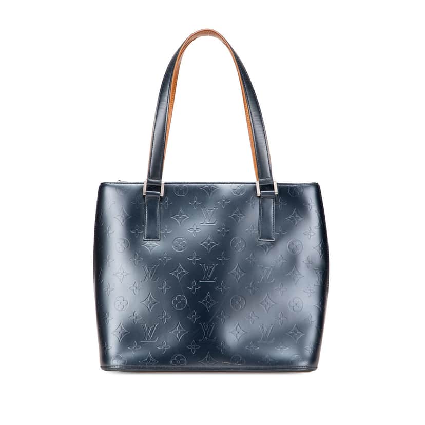 Louis Vuitton Monogram Mat Stockton Blue Leather Good condition - Front View