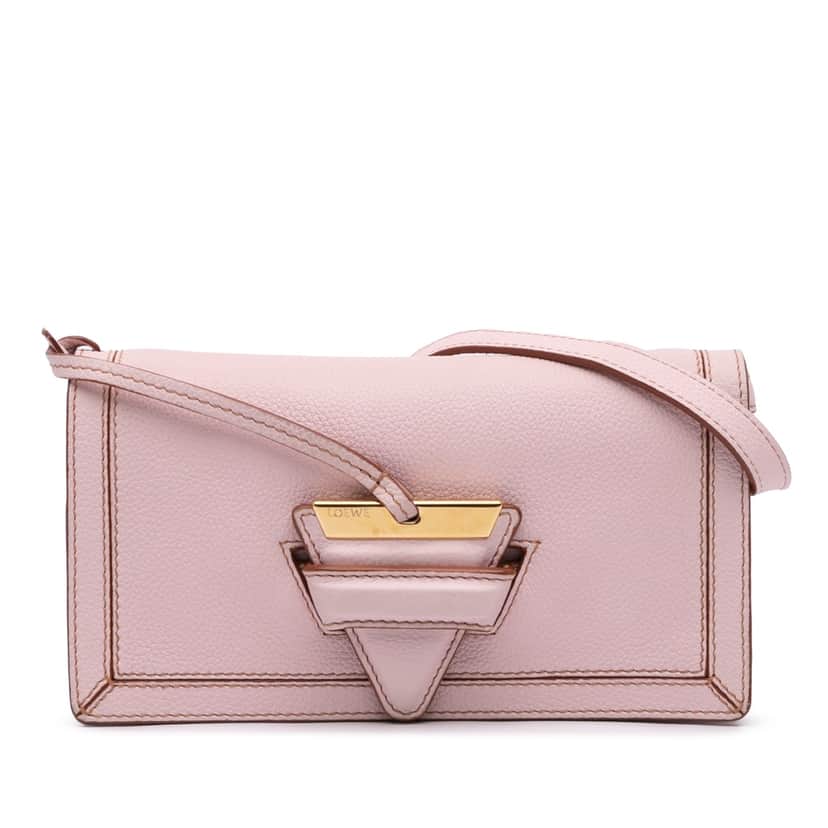 Loewe Mini Grained Calfskin Barcelona Crossbody Pink Leather Good condition - Front View