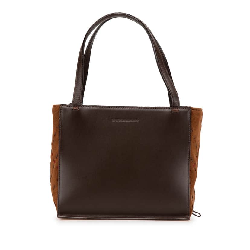 Burberry Leather and Suede Handbag Brown Leather Good condition - Front View