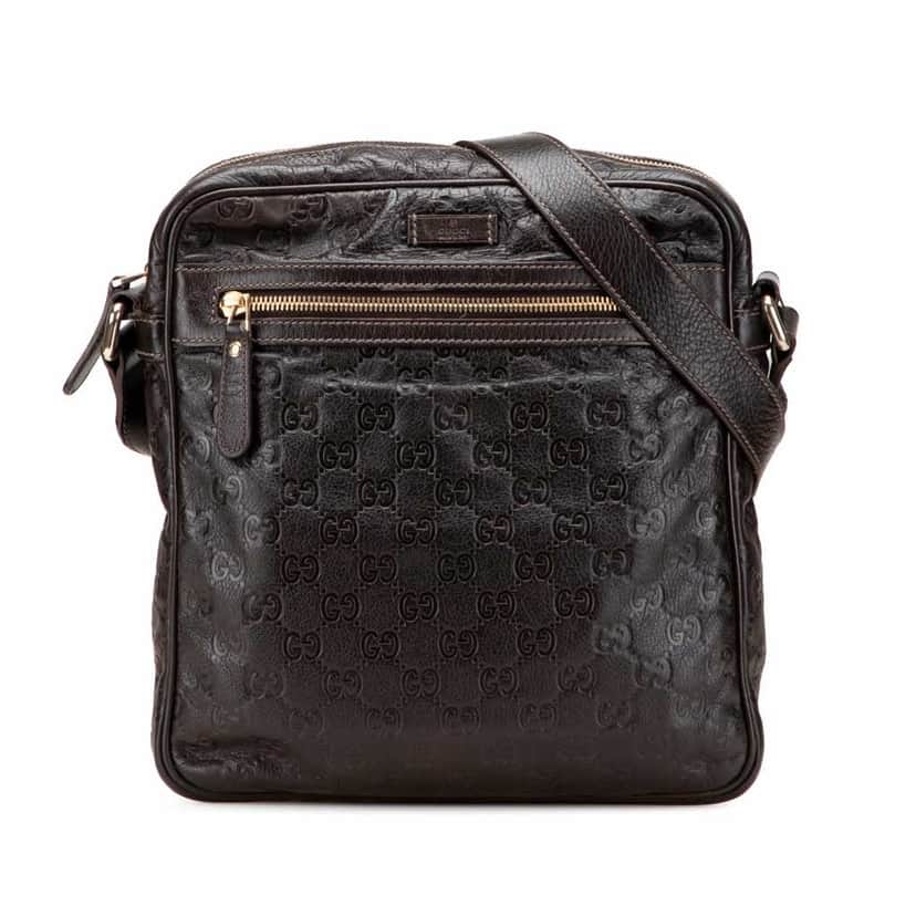 Gucci Guccissima Crossbody Brown Leather Good condition - Front View