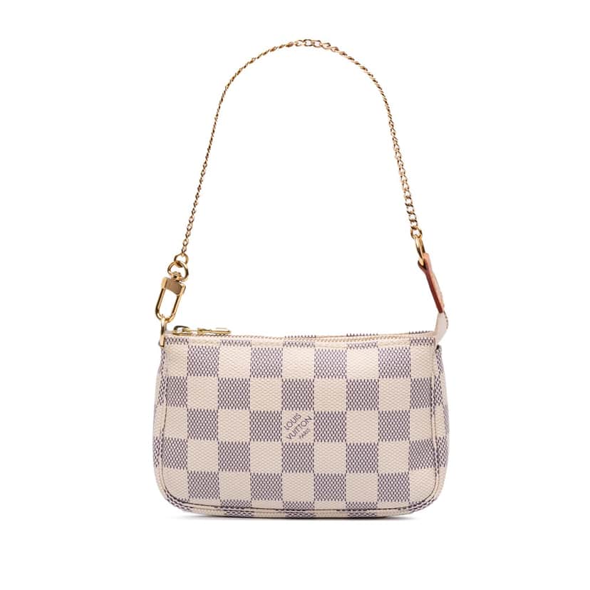 Louis Vuitton Damier Azur Mini Pochette Accessoires White Canvas Good condition - Front View