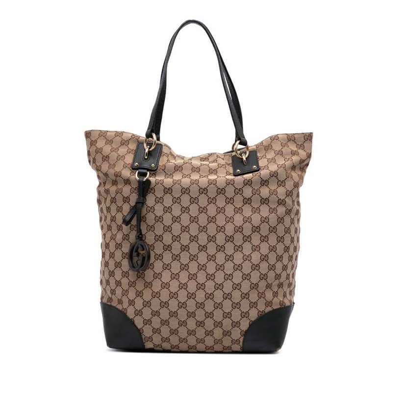 Gucci Large GG Canvas GG Charm Tote Brown Good condition - Front View