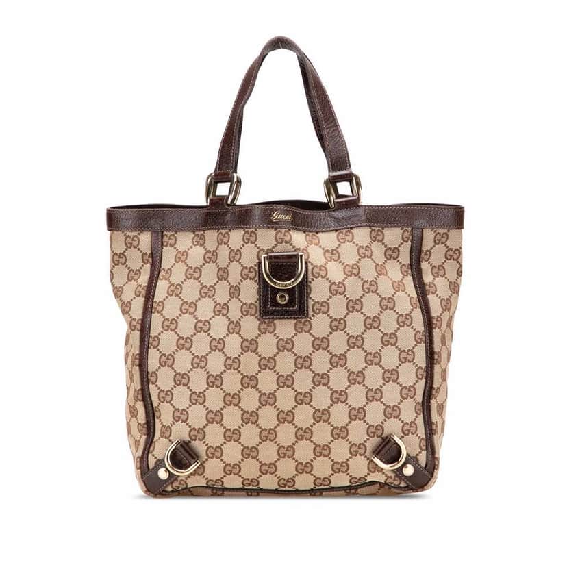 Gucci GG Canvas Abbey D Ring Tote Brown Good condition - Front View