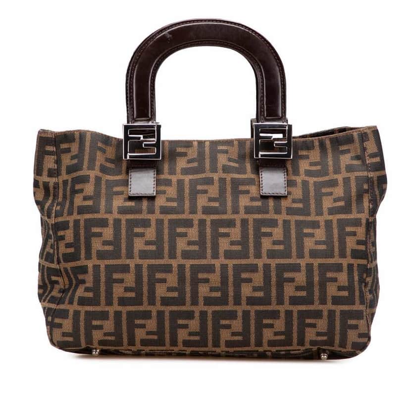 Fendi Small Zucca Canvas Twins Tote Brown Good condition - Front View
