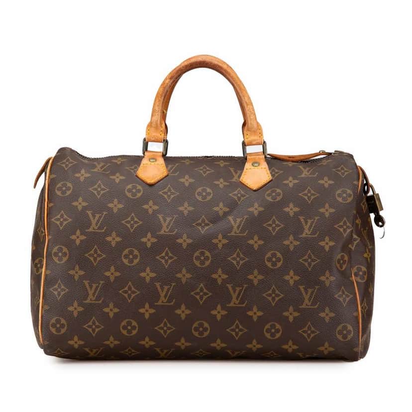 Louis Vuitton Monogram Speedy 35 Brown Canvas Good condition - Front View