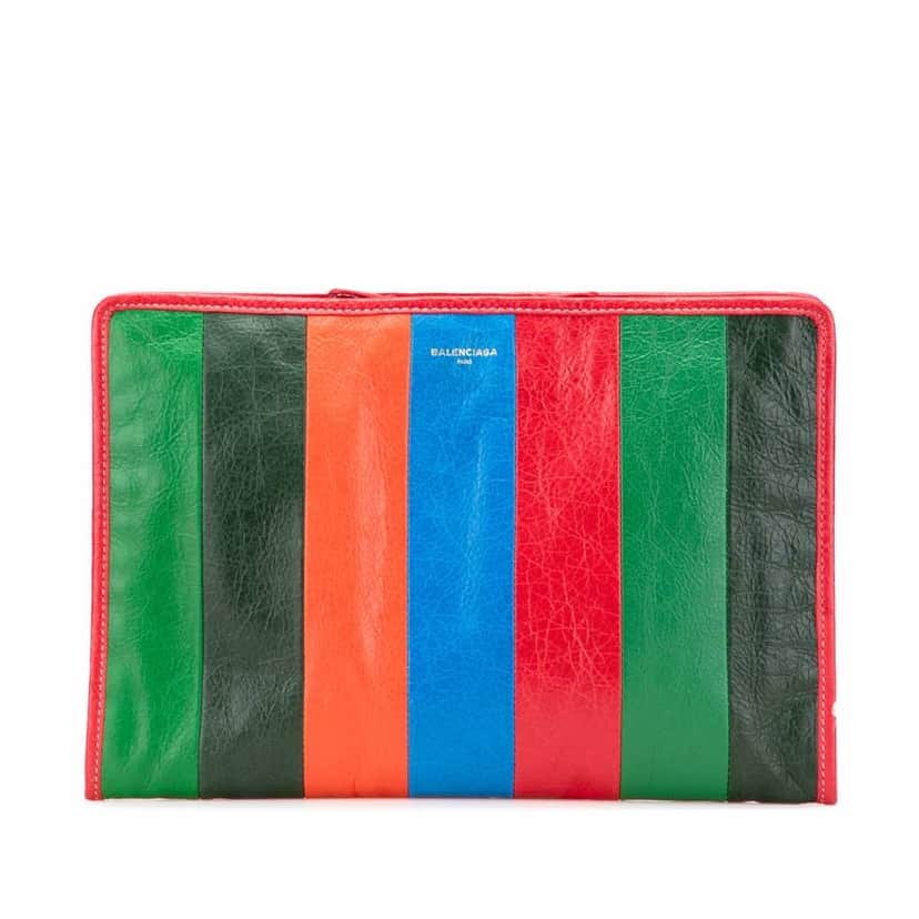 Balenciaga Lambskin Bazar Clutch Red Leather Good condition - Front View