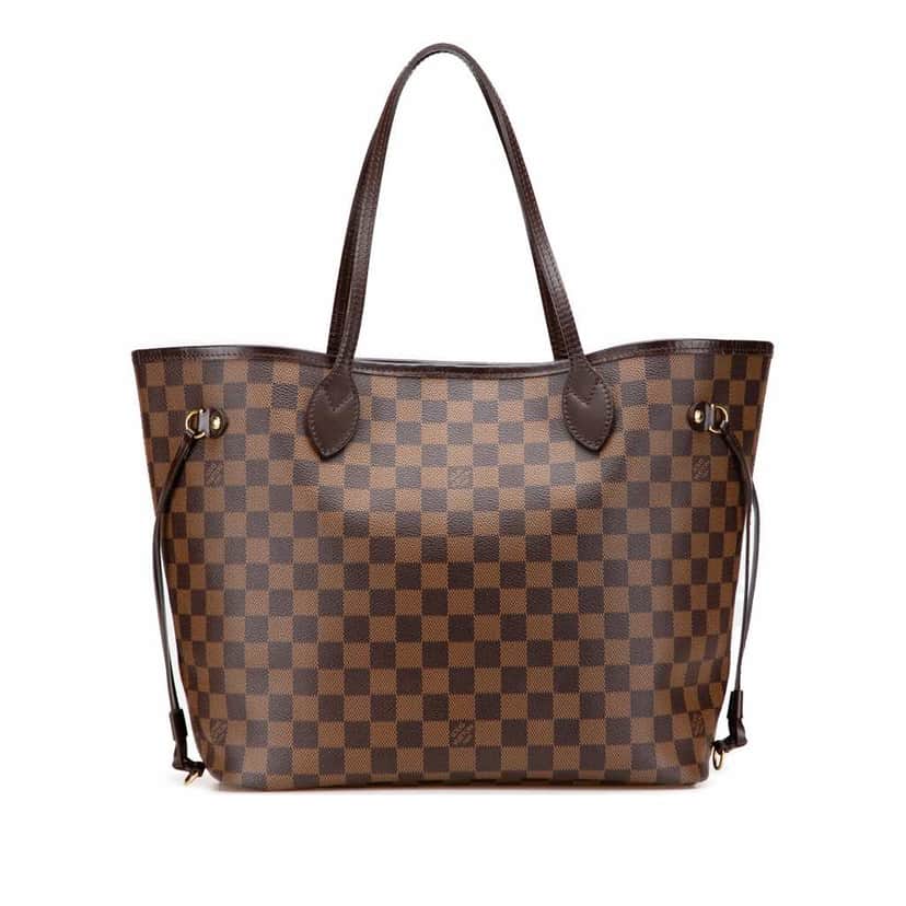 Louis Vuitton Damier Ebene Neverfull MM Brown Canvas Good condition - Front View