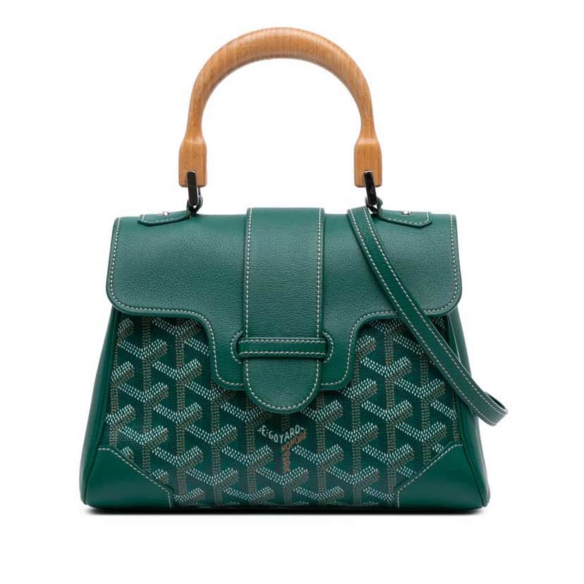 Goyard Mini Goyardine Saigon Souple Green Good condition - Front View