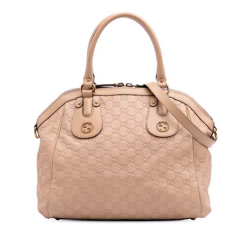 Gucci Medium Guccissima Scarlett Satchel Brown Leather Good condition - Front View