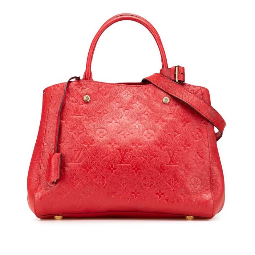 Louis Vuitton Monogram Empreinte Montaigne MM Red Leather Good condition - Front View