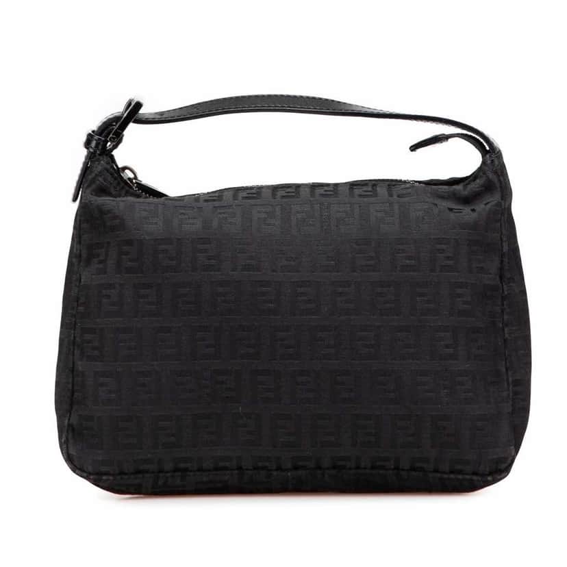 Fendi Zucchino Canvas Handbag Black Good condition - Front View