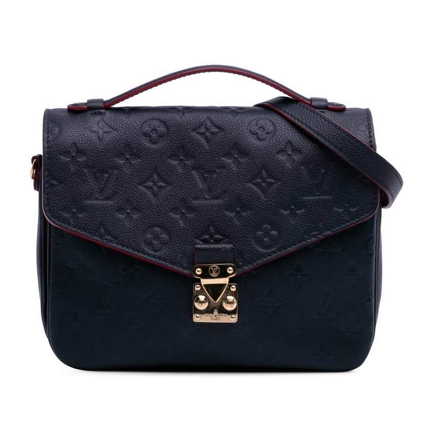 Louis Vuitton Monogram Empreinte Pochette Metis Blue Leather Good condition - Front View