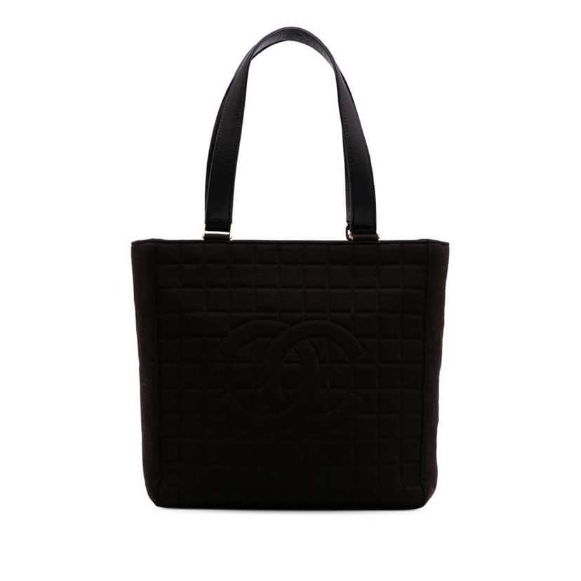 Chanel CC Chocolate Bar Jersey Tote Brown Good condition - Front View