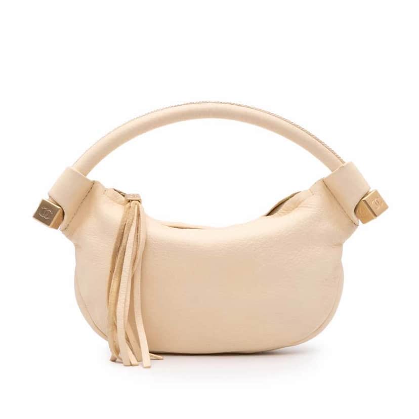 Chanel CC Calfskin Tassel Hobo Brown Leather Good condition - Front View