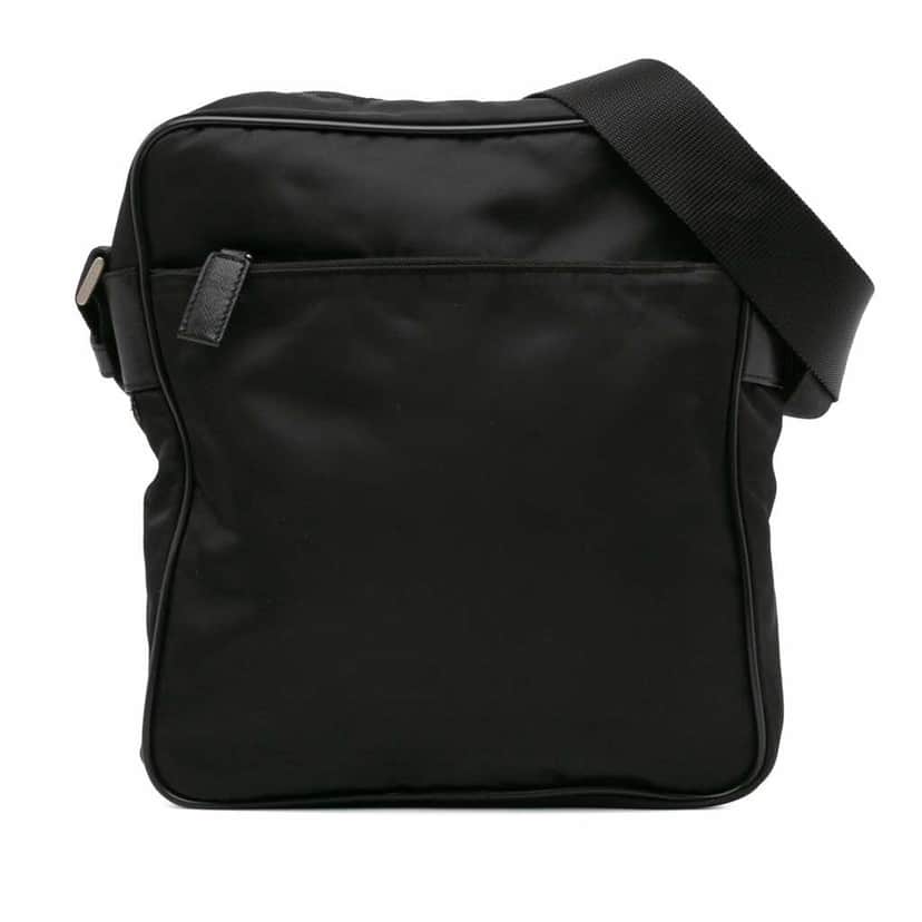 Prada Tessuto Zip Top Crossbody Black Good condition - Front View