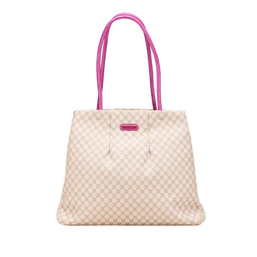 Celine Macadam Canvas Clasp Tote Brown Fair condition - Front View