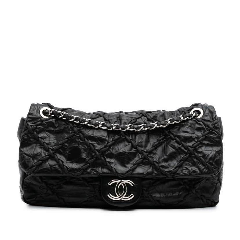 Chanel Jumbo Quilted Calfskin Ultra Stitch Flap Black Leather Good condition - Front View