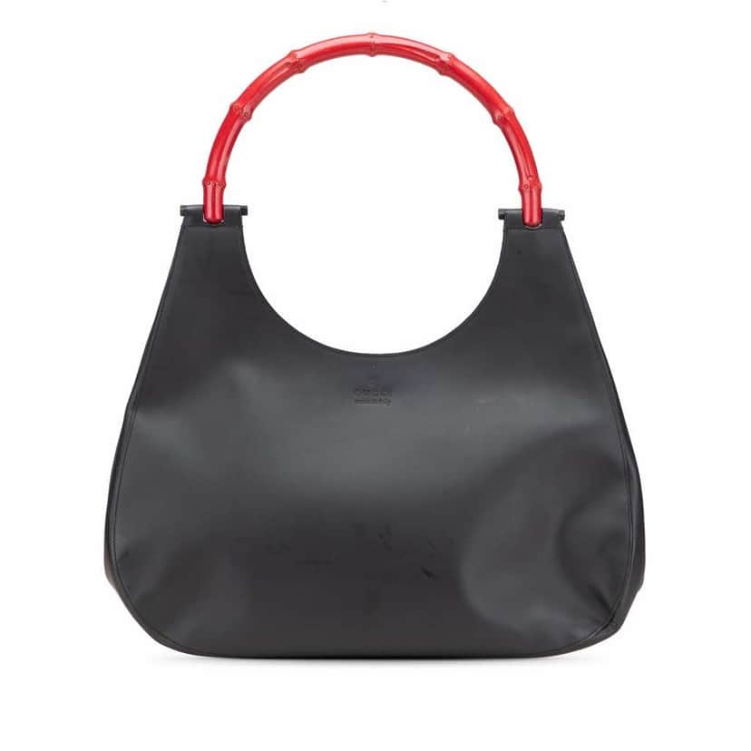 Gucci Leather Bamboo Handbag Black Leather Good condition - Front View