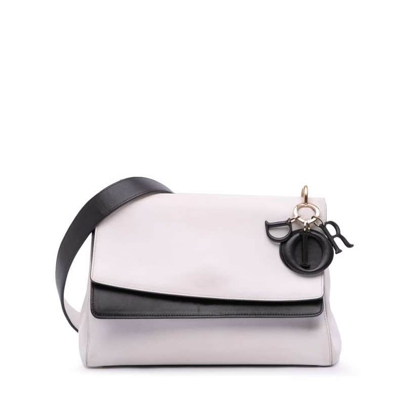 Dior Leather Be Dior Double Flap White Leather Good condition - Front View