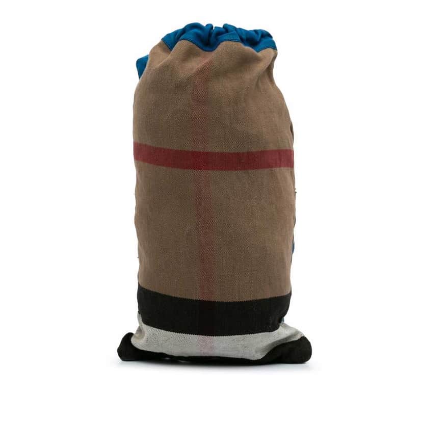 Burberry Mega Check Canvas Drawstring Sling Bag Brown Good condition - Front View