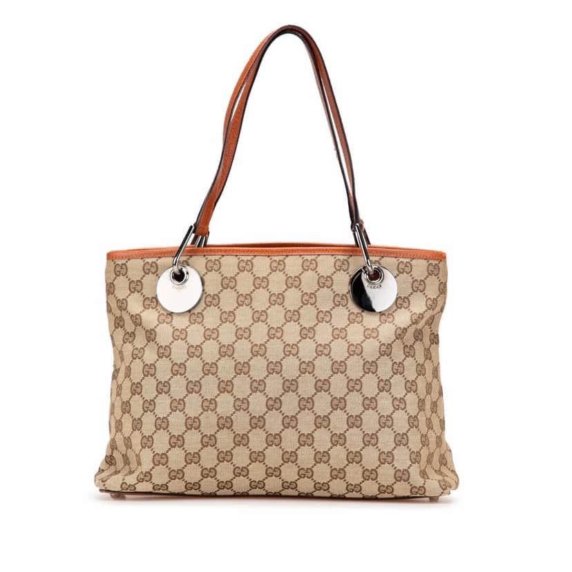 Gucci Medium GG Canvas Eclipse Tote Brown Canvas Good condition - Front View