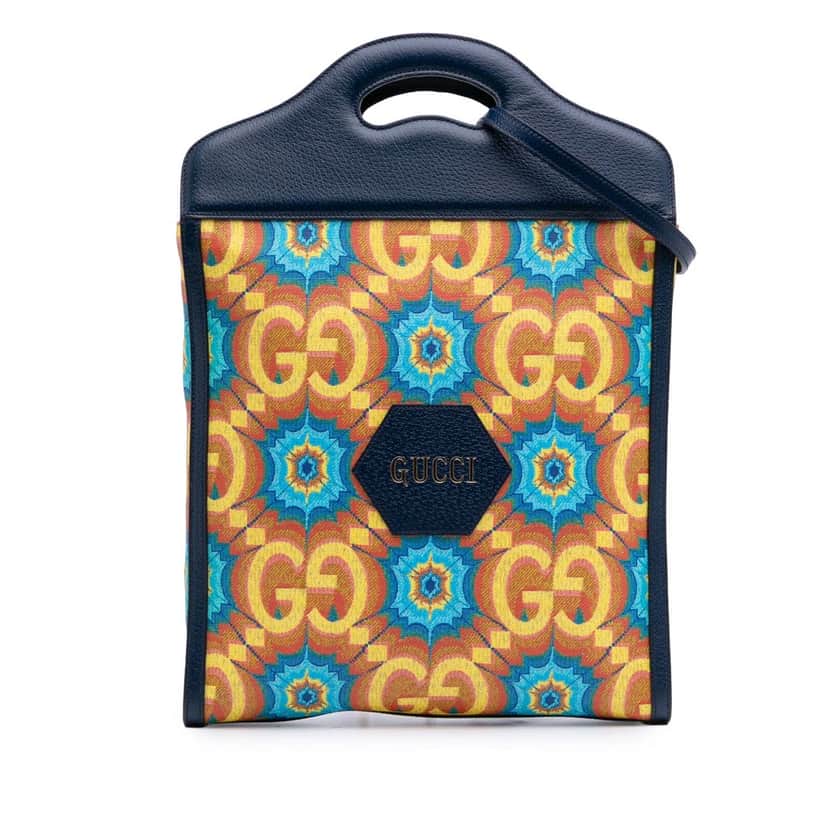 Gucci GG Supreme Kaleidoscope Tote Blue Canvas Good condition - Front View