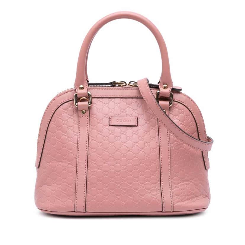 Gucci Mini Microguccissima Dome Satchel Pink Leather Good condition - Front View
