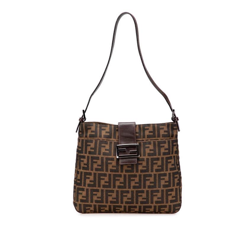 Fendi Zucca Canvas Shoulder Bag Brown Canvas Good condition - Front View