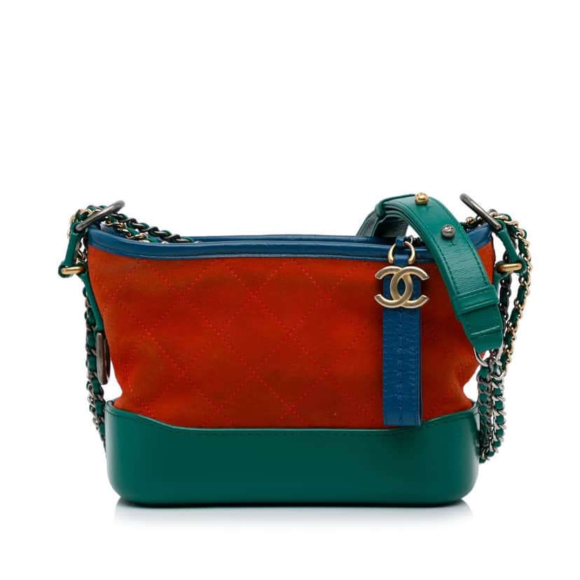 Chanel Small Suede Gabrielle Crossbody Orange Leather Good condition - Front View