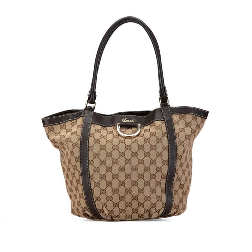 Gucci GG Canvas Abbey D Ring Tote Brown Canvas Good condition - Front View
