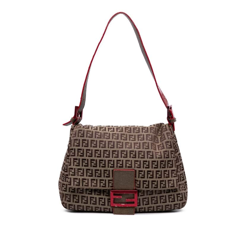 Fendi Zucchino Canvas Mamma Forever Brown Canvas Good condition - Front View