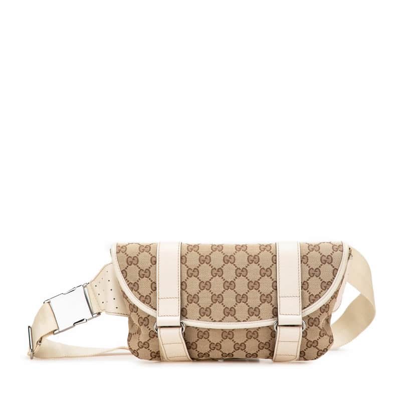 Gucci GG Canvas Belt Bag Brown Canvas Good condition - Front View