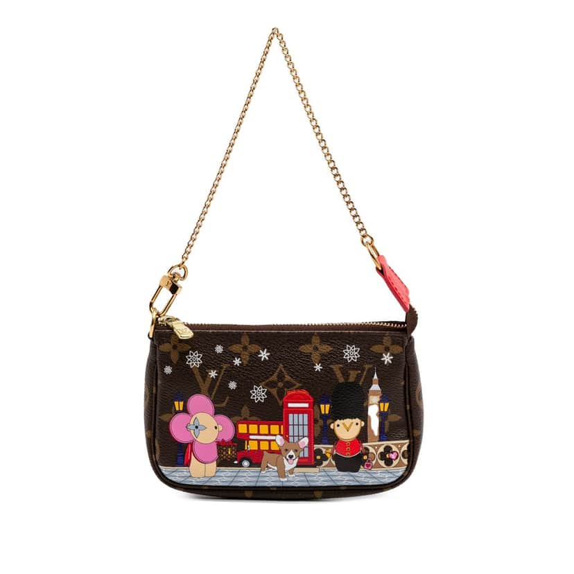 Louis Vuitton Monogram Vivienne in London Mini Pochette Accessoires Brown Canvas Good condition - Front View