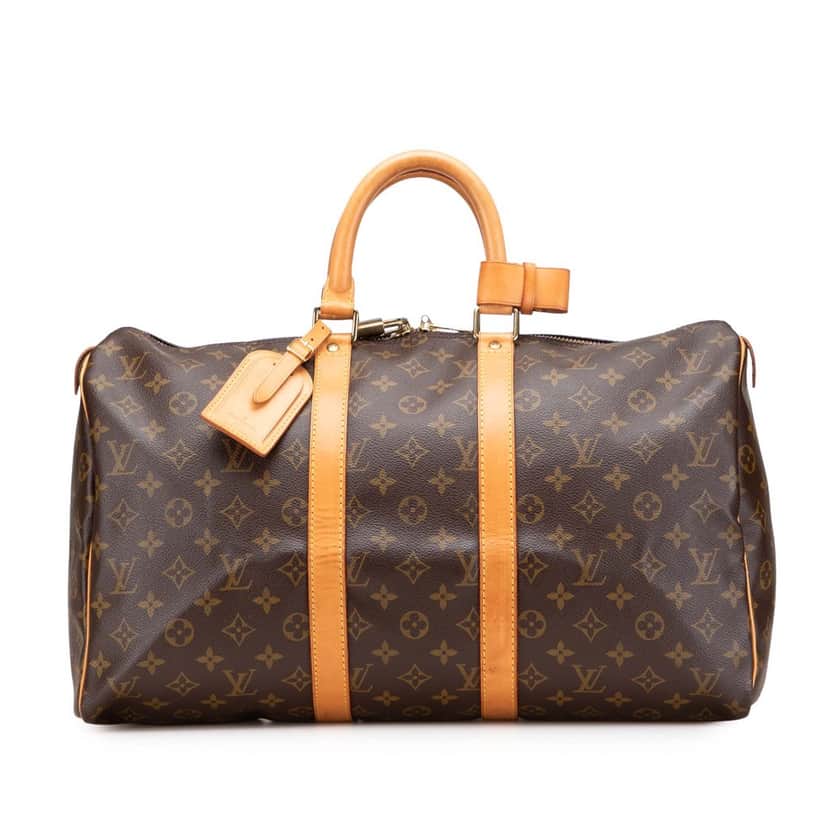 Louis Vuitton Monogram Keepall 45 Brown Canvas Good condition - Front View
