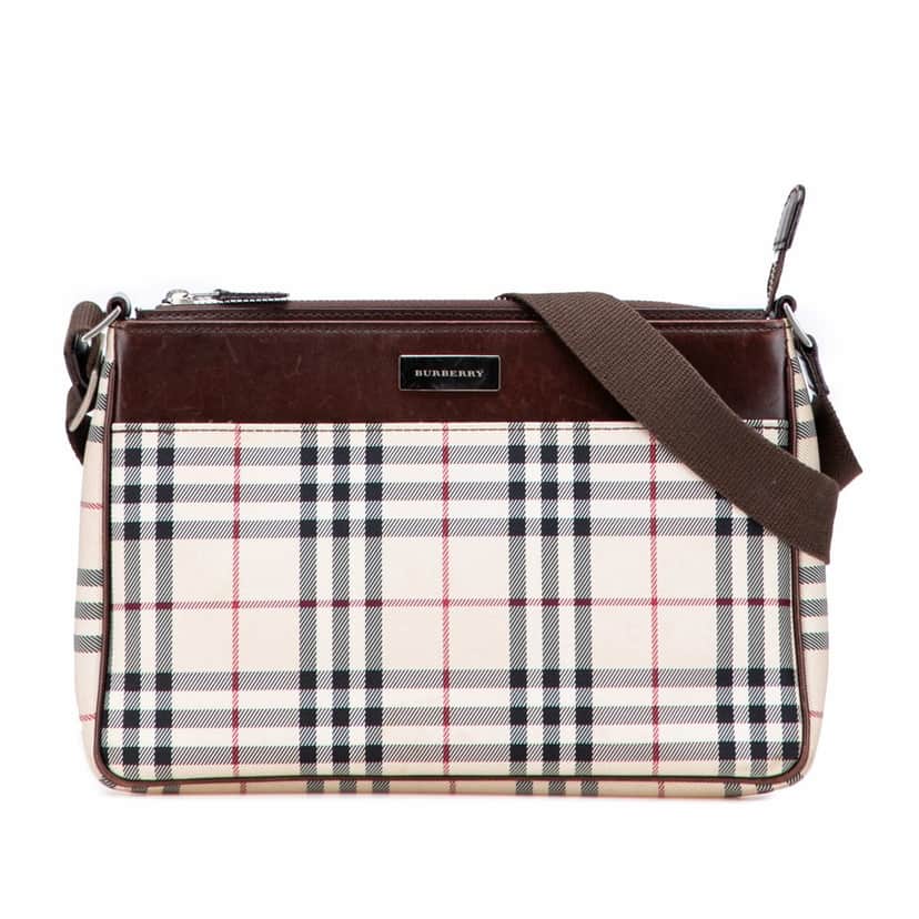 Burberry House Check Canvas Crossbody Brown Canvas Good condition - Front View