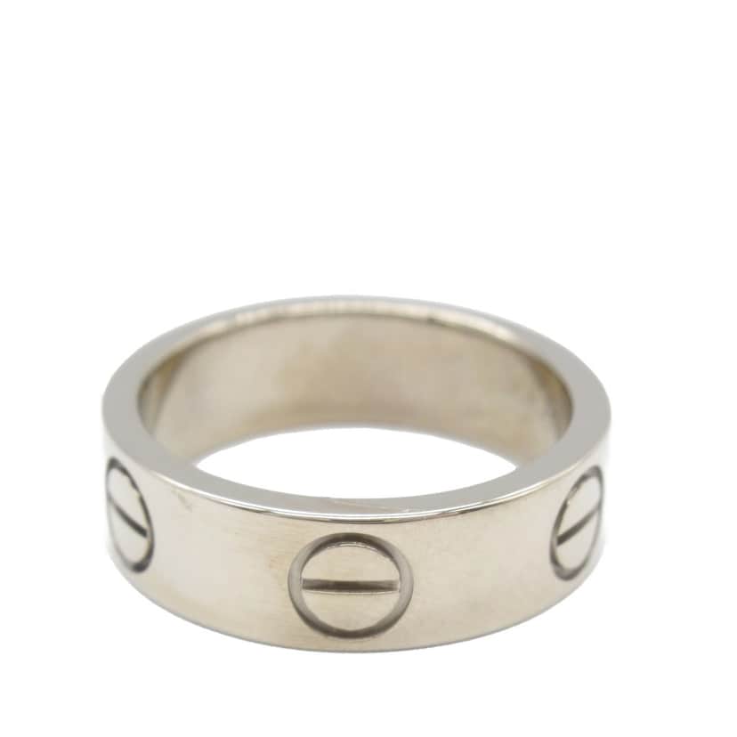 Cartier 18K White Gold Classic Love Ring Silver White Gold Good condition - Front View