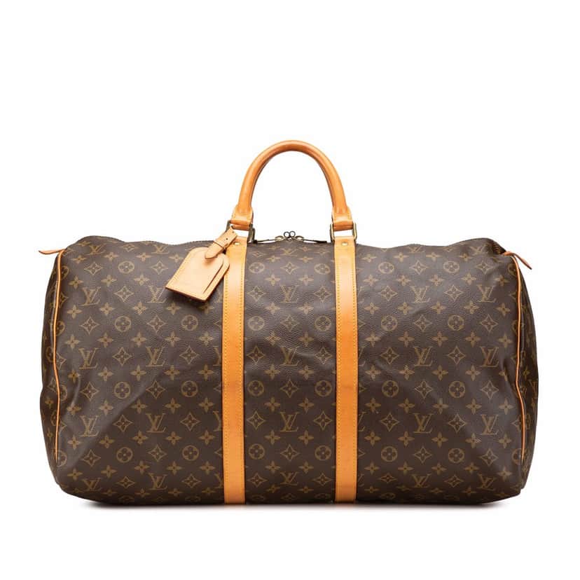 Louis Vuitton Monogram Keepall 55 Brown Canvas Good condition - Front View